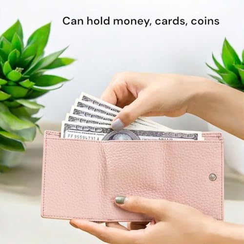 2025 New Genuine Leather RFID Blocking Card Holder Organizer - Pocket Mini Wallet, Unisex Anti-Credit Card Fraud Folding Mini Wallet (Light Blue)4