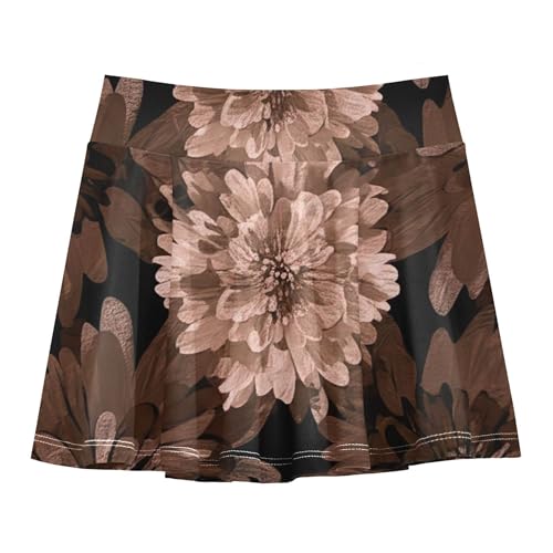 Preppy Girls Skorts Athletic Shorts Toddlers Tennis Skirts Flowy Skirt Flowers Dark Pink Floral 4t