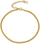 U7 Damen Herren Klassische Fußkette Armband Edelstahl/Gold/Platin plattiert Ankerkette/Panzerkett...
