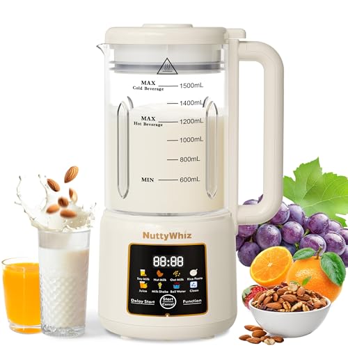 Image of 8-in-1 Nut Milk Maker, 12 Stainless Steel Blades 50oz - No Soak, Self-Clean, Delay Start & Keep Warm, for Almond /Soy /Oat Milk, Smoothies, Shakes - Plant-Based Dairy Free for Family & Party