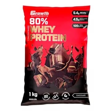 WHEY PROTEIN CONCENTRADO (1KG) - GROWTH SUPPLEMENTS (1kg, Chocolate)