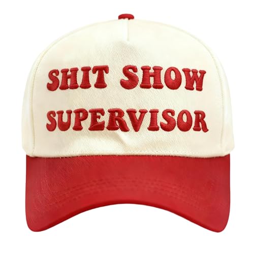 Shit Show Supervisor Funny Trucker Hats Embroidered Vintage Snapback Hat for Women and Men Gag Gifts Baseball Cap