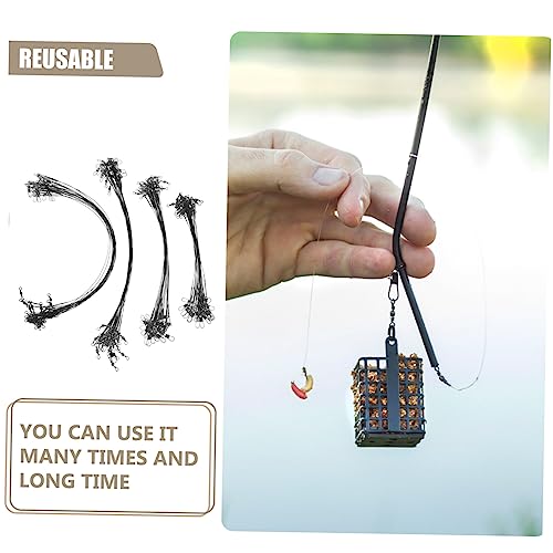 100 piezas de líderes de alambre para pesca con anillos de conexión rápida miniatura 3