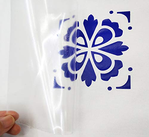 Image of guangyintong Blue Heat Transfer Vinyl HTV Rolls, 12 inch x 8ft Blue Iron on Vinyl for T-Shirts, Glossy Surface HTV Vinyl for All Cutter Machines Easy to Cut & Weed for Heat Vinyl Design
