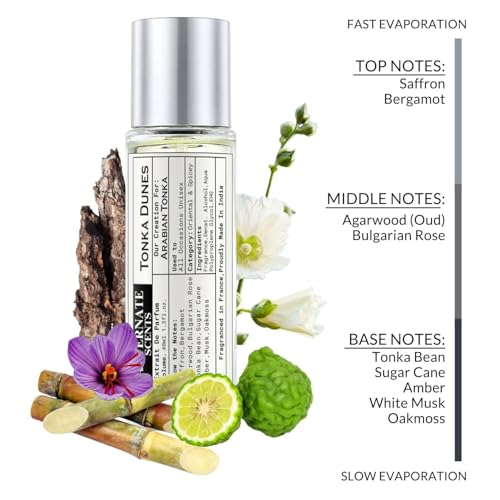 Image of Alternate Scents TONKA DUNES Perfume 40ml for Men & Women | Elegant Floral Unisex Fragrance | 30% Oil Concentration | Intense Long Lasting | French Fragrance Oils