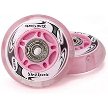 Xino Sports Inline Skates Replacement Wheels, Pink, 70 mm, Pack of 2