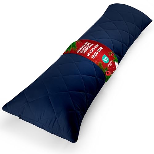 Utopia Bedding Acolchado Almohada Corporal 40 x 145 cm (Paquete de 1), Almohada de Embarazo y Maternidad, Relleno de Poliéster Suave (Azul Marino)