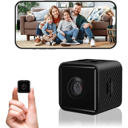 YiYunTE Mini Camara Vigilancia WiFi Interior, Micro Camara Oculta, Camaras de Seguridad Pequeña con Vision Nocturna/Detección de Movimiento, Mini Cámara para Coche Casa Hogar Oficina Mascotas Bebes
