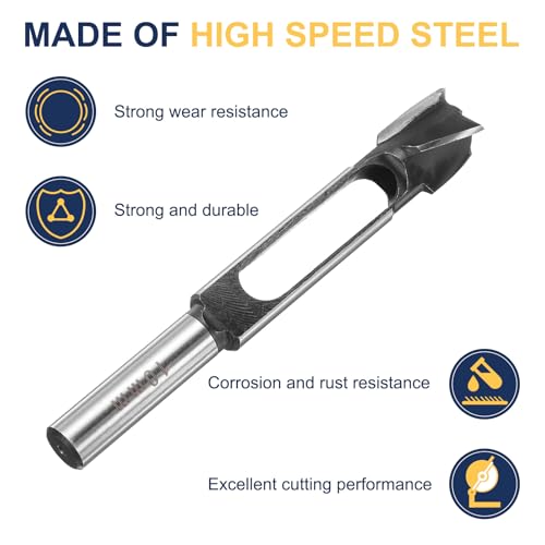 Image of HARFINGTON Wood Tenon Dowel Plug Cutter 10mm Metric Tenon Dowel Cutting Tools Drill Bit High Speed Steel Wood Plug Dowel Cutter with Round Shank for Woodworking Furniture Making