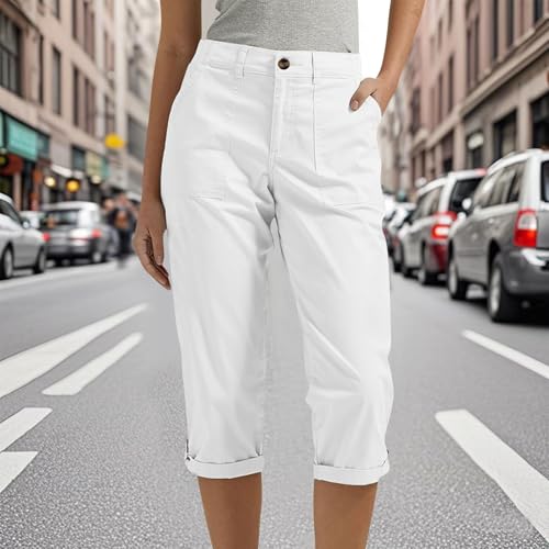 Cargo Pants Women Solid Button Fly Straight Leg Pant Slim Comfy Casual Sports Trendy Pants with Pockets2