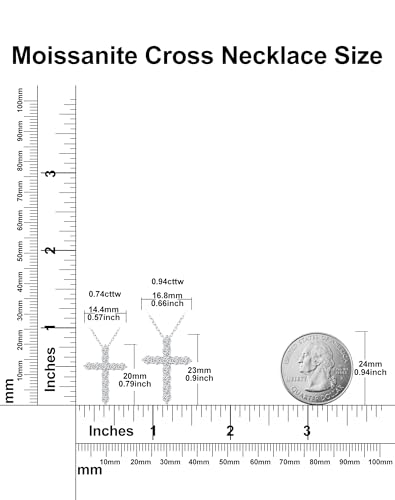 Moissanite Cross Necklace for Women and Men, 14K/18K Gold Plated Sterling Silver Diamond Cross Necklaces3