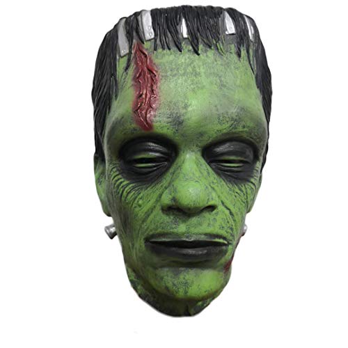 Trippy Lights Frankenstein Mask Adult Halloween Cosplay Overhead Latex Green Monster Mask