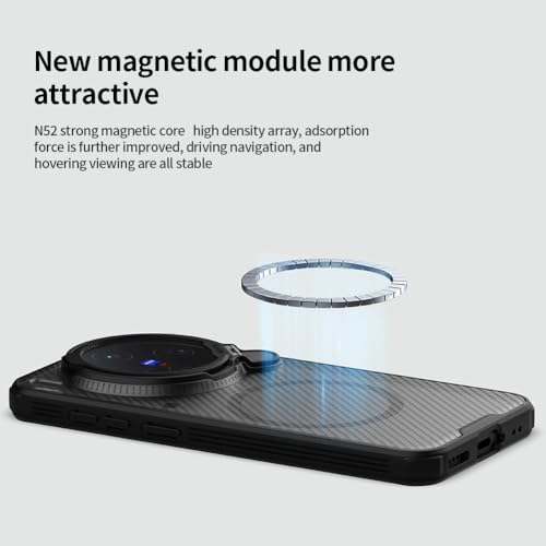 Image of PRITO for Vivo X300 Case with Camera Cover, Compatible with MagSafe, Full Camera Protection, Shockproof Protective, Adjustable Kickstand, Case with Stand. (Black, X300)