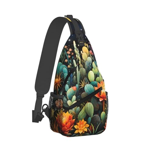 Mochila Pequeña de Hombro con Diseño de Cactus para Senderismo