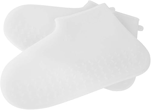 Funda de silicona antideslizante para zapatos para adultos, equipo de protección forzado antideslizante para días lluviosos y nevados (blanco, L, 3