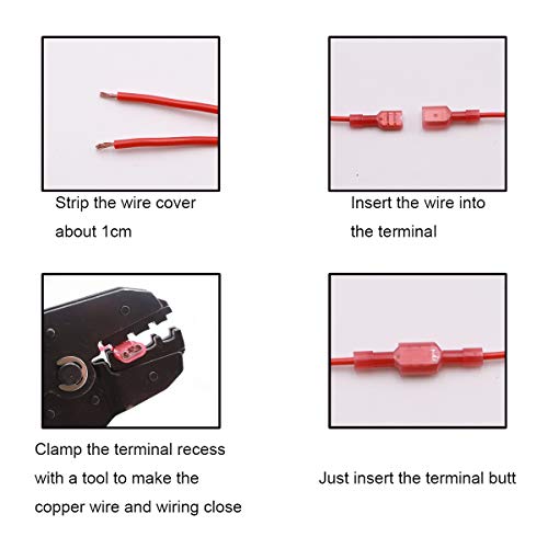Smseace CA-F&M1.25-250-R-150 150Pcs 22-16Awg Electrical Spade Connectors Kit Female/Male Spade Connectors Nylon Spade Quick Disconnect Connectors thumb #5