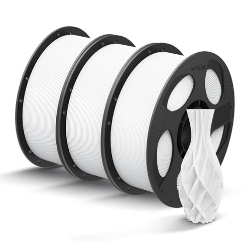 ANYCUBIC Filament PLA pour Imprimantes 3D, 3KG de Filament PLA de 1,75 mm pour l’impression 3D sur Imprimante 3D et Stylo 3D, Avec RFID, Blanc Blanc 3kg