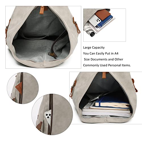 Image of KL928 PU Leather Vintage Backpack - Large Casual Daypack Outdoor Travel Rucksack Hiking Backpacks for Men Women