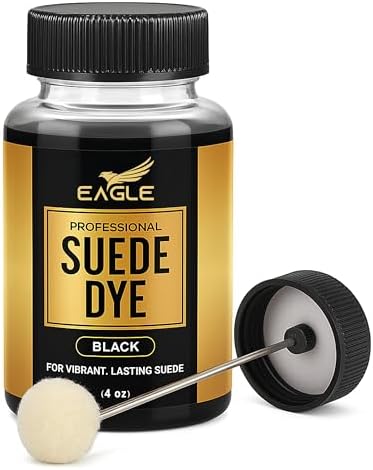 Black Suede Dye for Shoes, Boots, & Accessories – Permanent Suede Color Restorer with Built-in Applicator – Shoe Dye for Touch-Ups, Customization & Repairs – 3 fl oz
