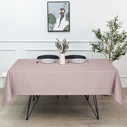 Image of sancua Rectangle Tablecloth - 70 x 90 Inch - Stain and Wrinkle Resistant Washable Polyester Table Cloth, Decorative Fabric Table Cover for Dining Tables, Buffet Parties and Camping, Blush