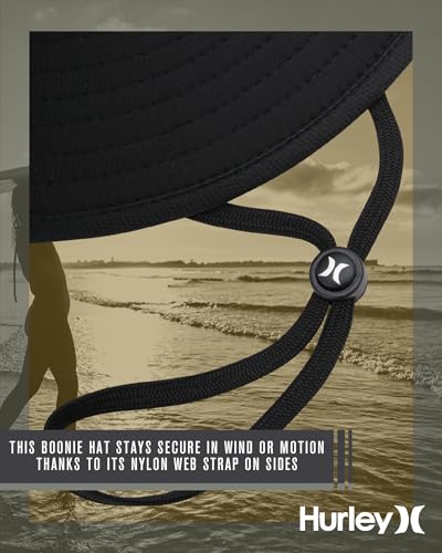 Image of Hurley Men's Boonie Hat - Moisture Wicking and Packable Full Brim Sun Hat UV Protection for Fishing, Hiking, and Safari