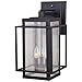 VAXCEL Hyde Park 3 Light Dusk to Dawn Bronze Mission Outdoor Wall Lantern Clear Glass