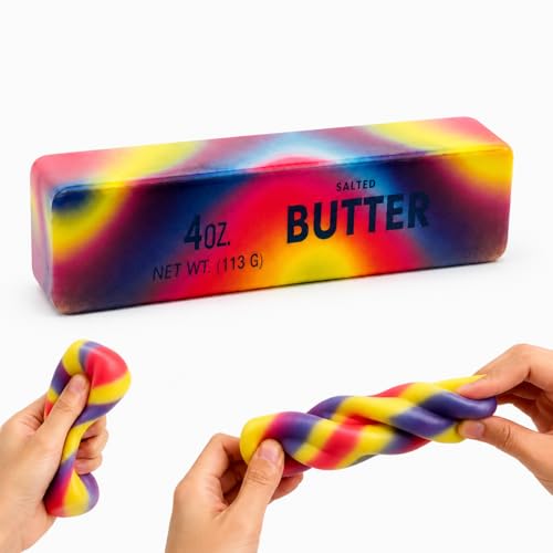 Image of Rainbow Butter Squishy Toys Set of 1, Cute Butter Squishy Toy, Soft Slow Rising Squeeze Toys for Stress Relief, Sensory Fidget Toys for Desk, Office, Party Favors, Gift Basket Stuffers