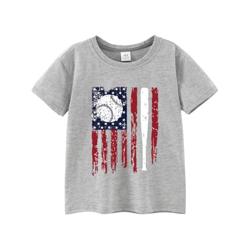 Image of Toddler Girls 4th of July T-Shirt American Flag Popsicle Print Cotton Kids Boys Independence Day Tees