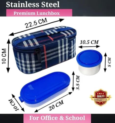 Image of Stainless Steel Lunch Box with Insulated Bag 3 Containers