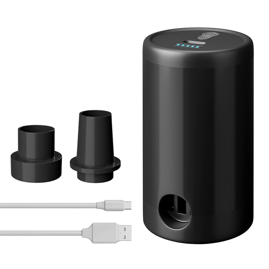 Portable Electric Vacuum Pump for Storage Bags Inflate Deflate Cordless 1500mAh Rechargeable Air Pump with Multiple Nozzles, Type C Charging Compression Clothes, Blankets, Pool Floats-image-46