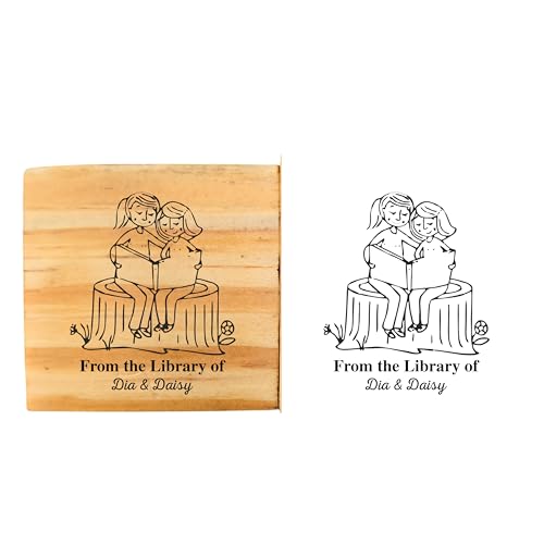 Image of Kunya Personalised Book Stamp with Your Name(3.5 cm Dia), customised for Stamping Books for Readers, Great Gift for booklovers, Kids, Teachers (Co-Reader)