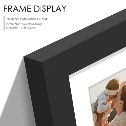 Image of DUENPY 4-Pack 12x16 Picture Frames, 5x7 Collage Picture Frame, Displays Four 5x7 inch Photos, or 12x16 (Without Mat) for Available Horizontal Wall Mounting Display and Vertical, Black