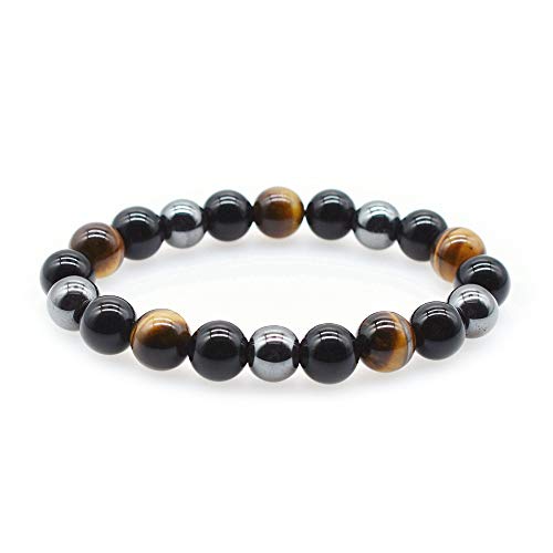 Triple Protection Bracelet For Protection Bring Luck And Prosperity Hematite Black Obsidian Tiger Eye Stone Bracelets
