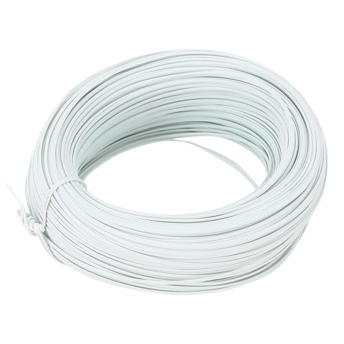 Alambre de amarre para refuerzo, longitud 100m, alambre de hierro galvanizado con PVC, 15% a 20% de elasticidad, resistente a la erosión para uso interior y exterior (Blanco) miniatura 1