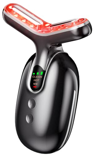 Image of Micro-Current Facial Beauty Device, Red Light Therapy for Face and Neck with Vibration, 3 Color LED Mode Face Massager for Treat Facial Wrinkles and Skin Care - FDA Cleared (Black)