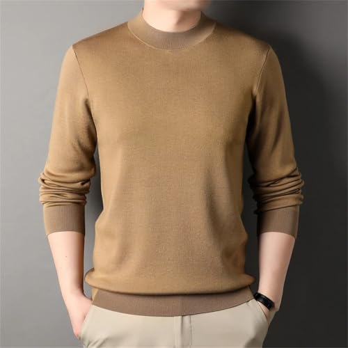 Men's Blend Sweater Solid Color Pullover Knit Jumper Long Sleeve Warm Casual Tops3