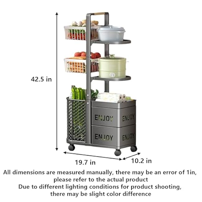 Microwave Stand Microwave Cart with Wheels Layered Storage with Adjustable Layer Height and Universal Wheels Rotating and Removable Basket for Use in Kitchen Bedroom and Living Room-t1RoWNVn