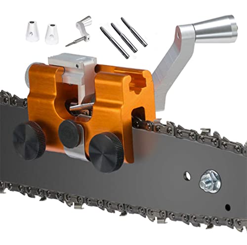 KQWBEWQ Timberline Chainsaw Sharpener Jig,Portable Chainsaw Chain Sharpening Jig,The Hand Crank Chainsaw Chain Jig Sharpening, for All Kinds of Chain Saws and Electric Saws.ï¼ˆOrangeï¼‰