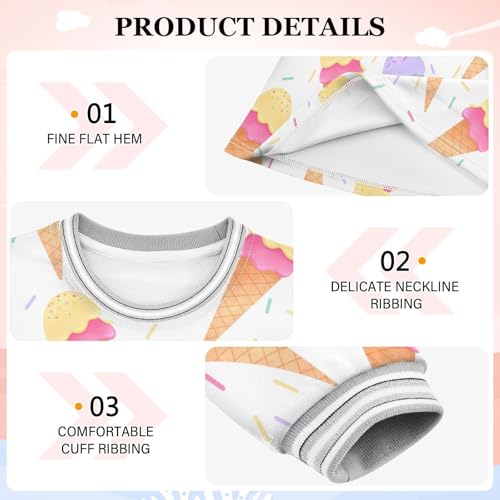 Sweet Ice Cream Girls Dresses Long Sleeve Sweatshirt Dress for Girls Winter Toddler Casual A Line Dresses Size 2-8T3