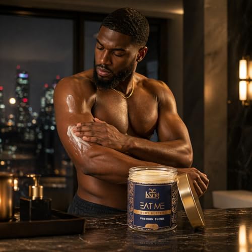 Image of KXNG Cosmetics, Body Butter, Organic Skin Care for Men and Women, Body Moisturizer Lotions and Creams, Raw Shea Butter, Cocoa Butter, Mango, Coconut Oil, Hand, Foot, All Skin Types (Eat Me 2)