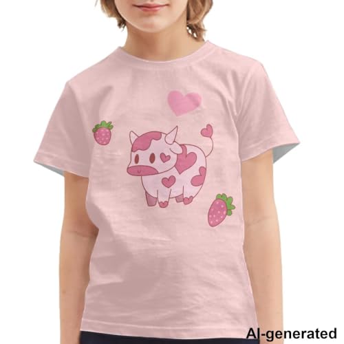 Image of Novelty 3D Graphic T Shirts for Kids Crew Neck Funny Animal Print Short Sleeve Girls Tshirts 3-16 Years