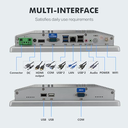 Image of 10.4 inch Industrial Touch Panel PC, Ratio 4:3 Multi-Touchscreen-Monitor,Wall Mounted Touch Screen Panel Computer,WiFi & Built-in Speakers,IP65 Front,Win 11 I5 RAM 8G+512G SSD