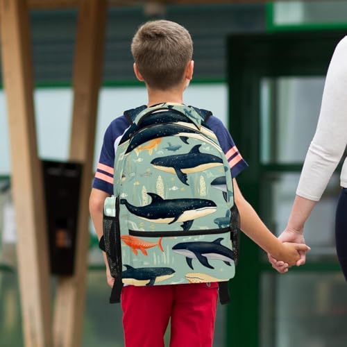 Sac à dos avec trousse baleines pour école et voyage ado - 6