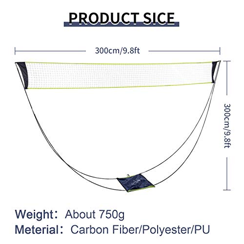 image for ShaggyDogz Portable Badminton Net with Stand Carry Bag, Foldable Volle