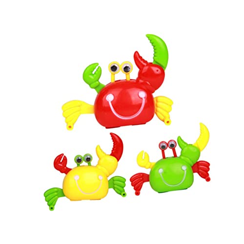 Kisangel 4pcs Wind Up Crabs Clockwork Crabs for Safe Plastic Design for Easter Baskets Prize Boxes and Spring Parties Red Green Yellow