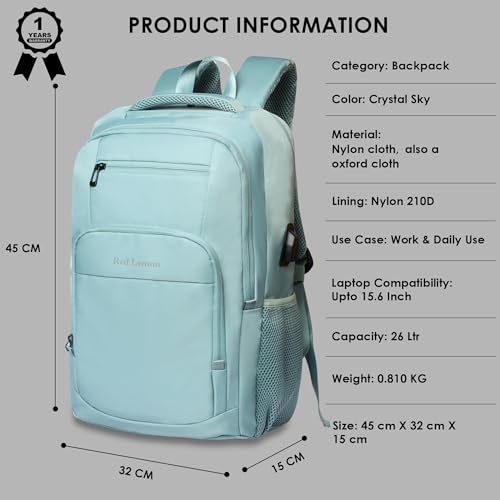 Image of Red Lemon Swiss Cut Design 15.6 inch Laptop Backpack for Men and Women, Stylish 26L Capacity, USB Charging Port, Anti-Theft Pocket & Accessories Organizer