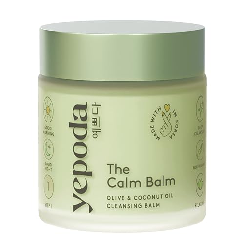 Yepoda The Calm Balm, Desmaquillante Suave y Bálsamo Limpiador Profundo, Elimina Maquillaje Resistente al Agua e Impurezas, Limpiador Facial Coreano Vegano para Todo Tipo de Piel, 80 g