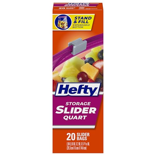 Hefty Slider Kitchen Storage Bags, Quart Size, 20 Count - image 1