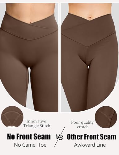Olmlmt Flare Leggings for Women Butt Lifting - Crossover High Waisted Buttery Soft Gym Workout Yoga Pants