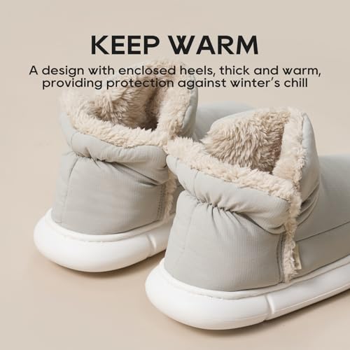 utune Slipper Boots for Women Fuzzy Bootie Slippers Winter Warm Slippers Indoor Outdoor Ankle Slippers4